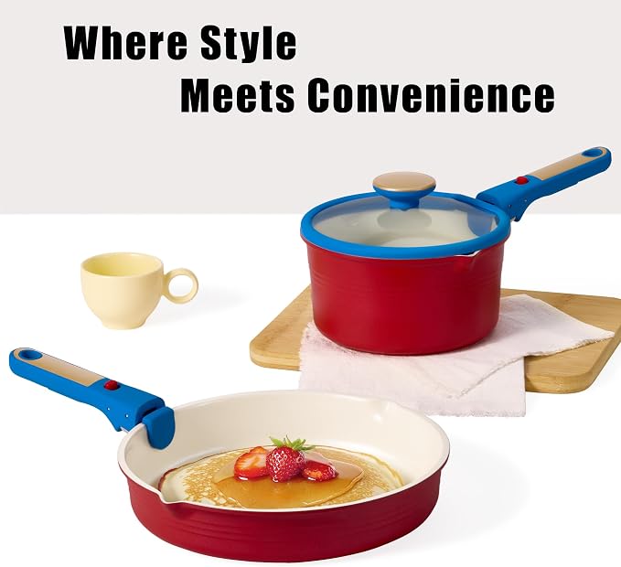 CAROTE 17Pcs Titanium Cookware Set, Pots and Pans Set Non Stick, Kitchen - Image 8