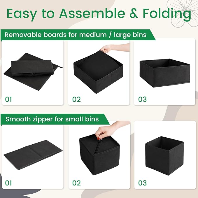 Criusia Drawer Organizer Clothes, 24 Pack Underwear Drawer Organizers, Foldable - Image 7
