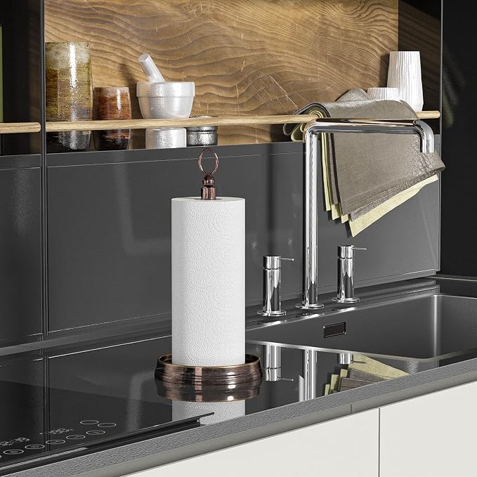 KASUNTO Paper Towel Holder Steel Paper Holder countertop,Black Paper Towel - Image 6