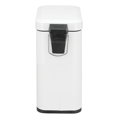 mDesign 5 Liter Rectangular Small Steel Step Trash Can Wastebasket, Garbage - Image 6