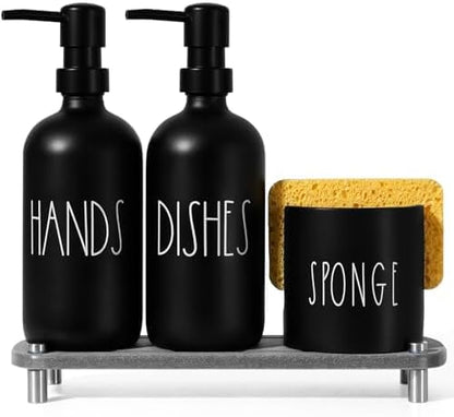 Kitchen Soap Dispenser Set, 16.9 fl oz Hand and Dish Soap Dispensers by TOLDATLI