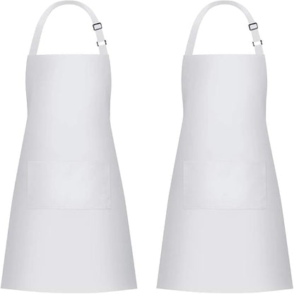 Jubatus 2 Pack Bib Aprons with 2 Pockets Cooking Chef Kitchen Apron by Jubatus