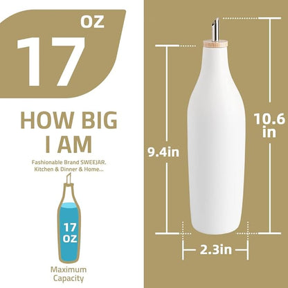 Sweejar Matte Ceramic Olive Oil Dispenser Bottle - Image 4