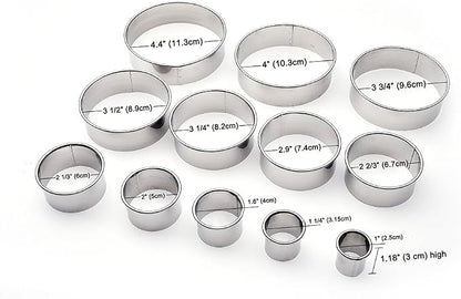 12 Piece Round Cookie Cutters Set, Donut Cutter Set, Stainless Steel Circle - Image 4