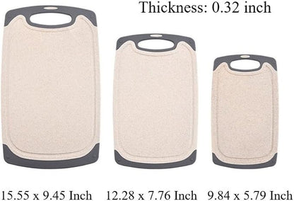 FLYINGSEA Cutting Boards For Kitchen, Anti-Skid Eco-Wheat Straw Cutting Board - Image 3