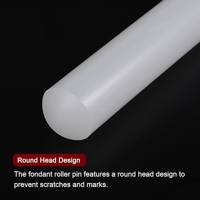 HARFINGTON Fondant Rolling Pin 9 Inch x 0.98 Inch PP Plastic Non-Stick Fondant - Image 4