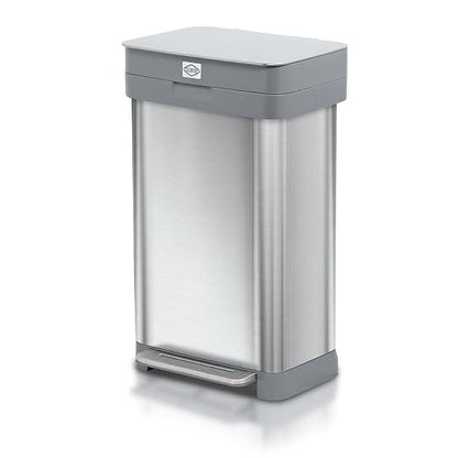 Clorox 13 Gallon Trash Can - 50L Kitchen Trash Can - Rectangular Stainless by Clorox