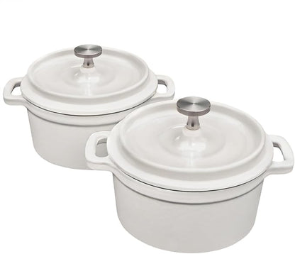 Flavehc Mini Cocotte 16 oz Mini Dutch Oven 0.5 qt. Cast Iron Garlic Roaster by FLAVEHC