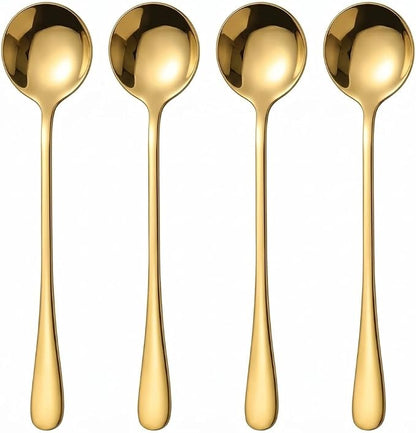 Espresso Spoons Long Handle, Round Tip Demitasse Spoon by CiiVii