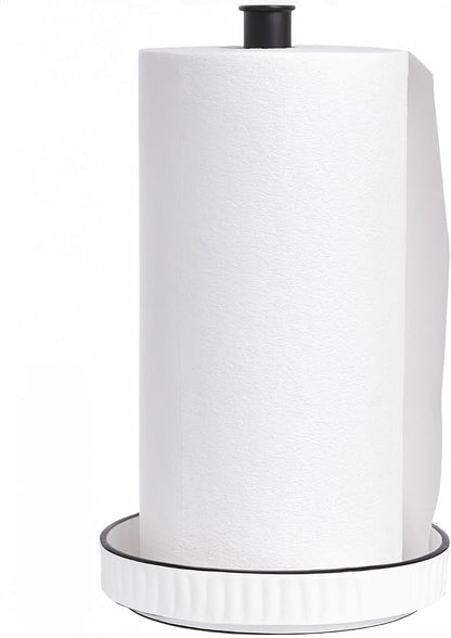 VROOMIUM Black Paper Towel Holder Countertop, Ceramic Base Easy-to-Clean - Image 4