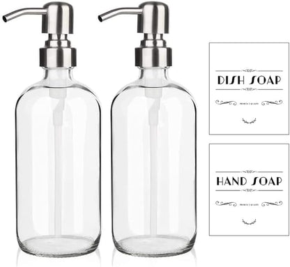 ARKTEK Refillable Soap Dispenser - 17 Oz Clear Glass Bottle by ARKTEK