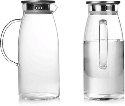 60 Ounces Glass Pitcher with Lid, Hot/Cold Water Jug, Juice and Iced Tea - Image 7