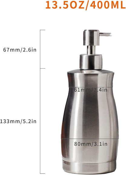 Brushed Stainless Steel Countertop Soap Dispenser Rust and Leak Resistant Hand - Image 5