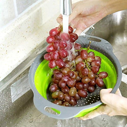 QiMH Collapsible Colander and Strainer Set of 4, Food-grade Sturdy Plastic Base - Image 5
