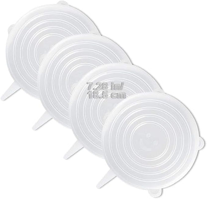 LELE LIFE 4 Pack Same Size Silicone Stretch Lids, Thicker Reusable Sturdy by LELE+LIFE