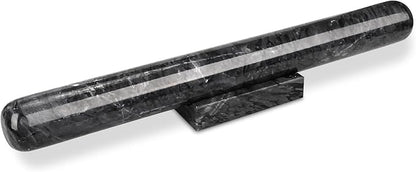 Marble Rolling Pin with Stand, 15.7" Black Stone French Heavy Polished Non by HESHIBI