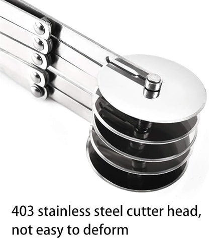 5 Wheel Pastry Cutter, Stainless Pizza Slicer, Expandable Pizza Slicer - Image 4