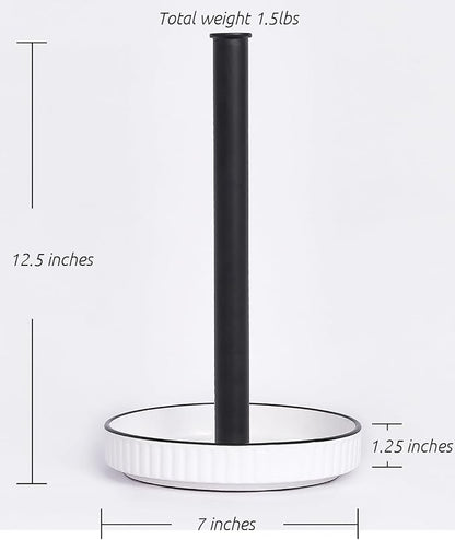 VROOMIUM Black Paper Towel Holder Countertop, Ceramic Base Easy-to-Clean - Image 3