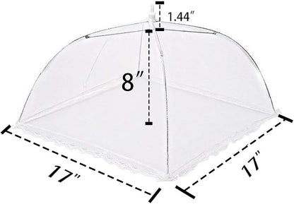 2 Pack Pop-Up Mesh Food Covers, 17 Inches Umbrella-Style Folding Mesh Food - Image 4
