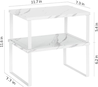 NEX Kitchen Counter Shelf, Stackable Cabinet Shelf Organizers Expandable - Image 3