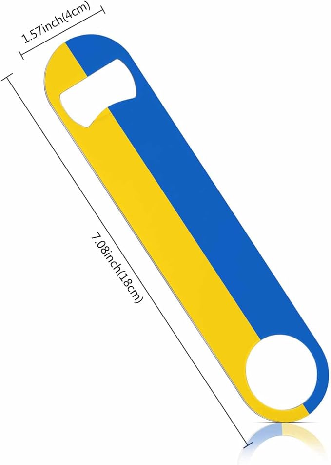 Ukraine Flag Stainless Steel Bottle Opener Yellow Blue Ukrainian Symbol Emblem - Image 2