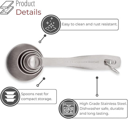 husMait Stainless Steel Measuring Spoons - Image 4