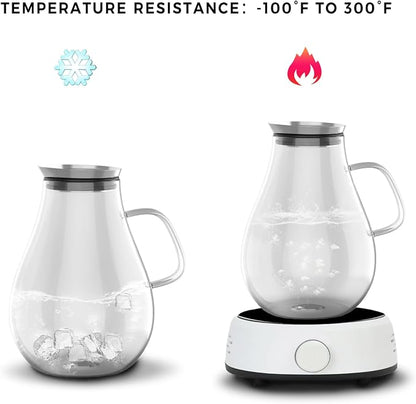 Glass Pitcher With Lid, 2.5 Liter 85 oz Glass Water Pitcher - Image 7