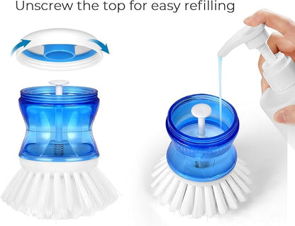 Dish Brush with Soap Dispenser, Firm Bristles Dish Scrubber - Image 3