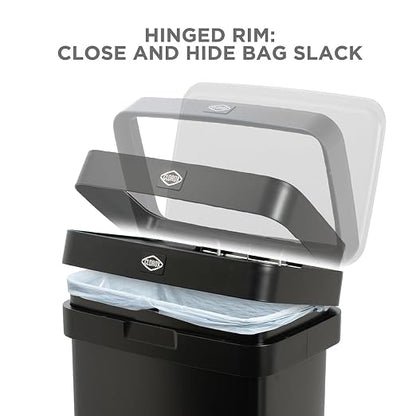 Clorox 13 Gallon Trash Can - 50L Kitchen Trash Can - Rectangular Black - Image 3