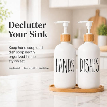Dish Soap Dispenser for Kitchen Sink.Glass Hand Soap Dispenser, Modern - Image 3