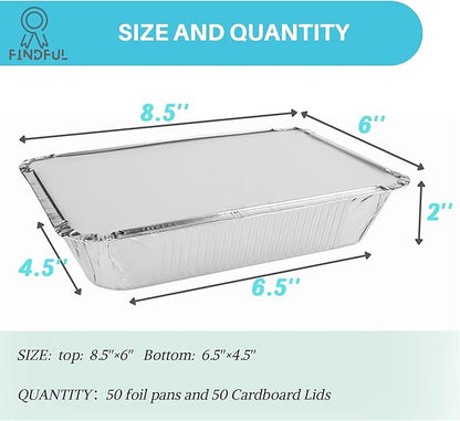 Aluminum Pans with Lids 2.25 LB Capacity Foil Food Containers with Lids - Image 2