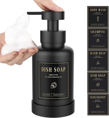 Luxspire Foaming Soap Dispenser, Glass Foam Pump Soap Dispenser, Non-Slip Hand by Luxspire
