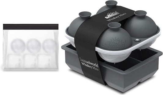 Samuelworld Large Silicone Premium Ice Trays, 2 Inches Big Cubes & 2.5 Inches by Samuelworld