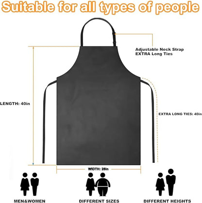 Gotega 3 Pack Waterproof Rubber Vinyl Apron Adjustable Bib Apron - Image 3