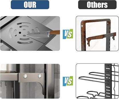Pot Rack Organizers：CASONNIK 6+1-Tier Adjustable Heavy Duty Pan Organizer - Image 3