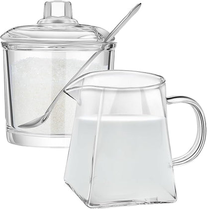 Leinuosen 2 Pcs Glass Pitcher Elegant Shaped Glass Tea Pitcher Coffee Milk by Leinuosen