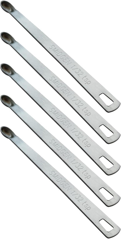 5PCS 1/32 Teaspoon Single Tiny Measuring Spoon, Small Individual Stainless by BERYLER
