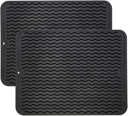 ZLR 2 Pcs Silicone Dish Drying Mat & Heat Resistant Trivet by ZLR
