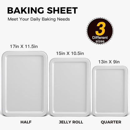 HONGBAKE Cookie Sheet, Baking Sheet Set, Nonstick Oven Pan - Image 3
