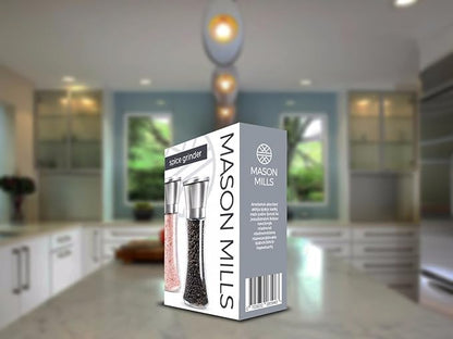 Prefilled Stainless Steel Salt and Pepper Grinder Two Piece Set - Image 6