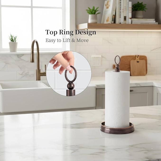 KASUNTO Paper Towel Holder Steel Paper Holder countertop，Black Paper Towel - Image 2