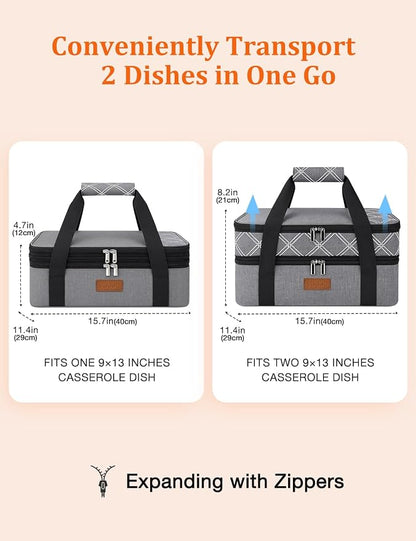 ​Vuudh Expandable Casserole Carrier Bag, Double Deckered Insulated Food Bag - Image 3