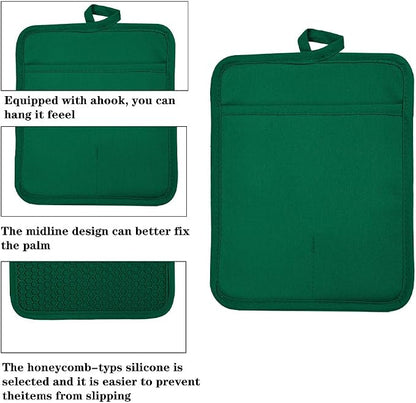 Oven Pot Holder with Pocket Cotton Heat Resistant Coaster Potholder Kitchen Hot - Image 3