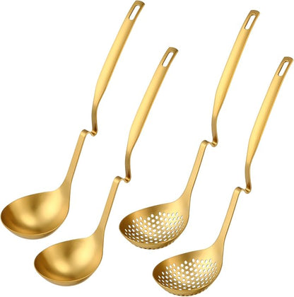 Patelai Hot Pot Slotted Ladle Set Stainless Steel Soup Ladle Strainer Scoops by Patelai