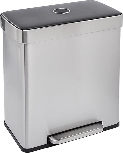 Amazon Basics Dual Compartment Recycling Trash Can by AmazonBasics