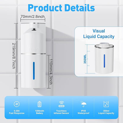 Fantictas Automatic Soap Dispenser, Touchless Hand Wall Mount Rechargeable 3 - Image 3