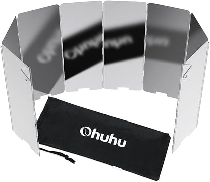 Camp Stove Windscreen, Ohuhu Camping Stove Windscreen 8/10/12 Plates Aluminum by Ohuhu
