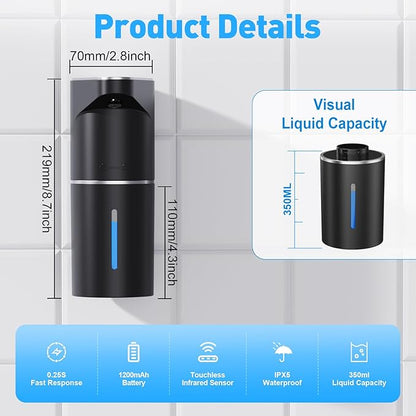 Fantictas Automatic Soap Dispenser, Touchless Hand Wall Mount Rechargeable 3 - Image 3