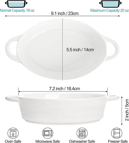 Foraineam 6 Pack 20 oz Oval Au Gratin Baking Dishes - Image 2