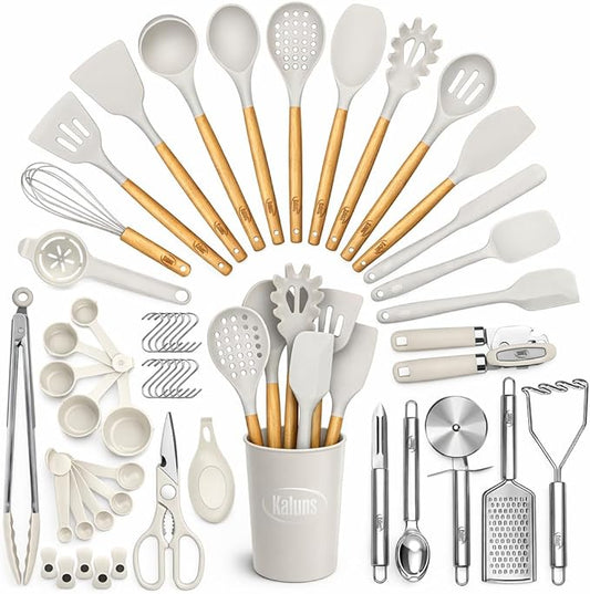 Kaluns 50 PCS Silicone Kitchen Utensils Set Complete Kitchen Set by Kaluns%C2%AE